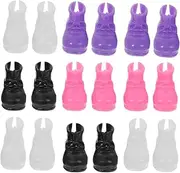 KONTONTY 20pcs Miniature Doll Shoes Cartoon Flat Boots for Dollhouses Lightweight Doll Accessories for Imaginative Play and Creative Decor