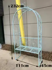 Garden Arch with Bench Plant Climb Trellis with Chair Garden Metal Climb Frame