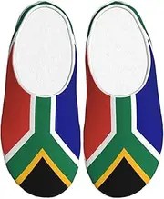 [EdWal] South African flag print Winter Warm Slippers Indoor Anti-skid Plush Slippers Relaxing at Home for Women Men