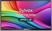 SYLVOX Outdoor TV 55 inch Waterproof Smart TV 2000nits Full Sun TV 4K Dolby Atmos HDR 10 Weatherproof Television with Voice Assistant Remote(Pool Pro 2.0, Latest Model) (55'')