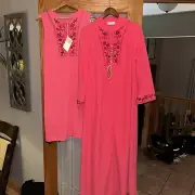 Vintage 60s 70s Gossard Artemis Embroidered Boho Robe & Gown Set SZ M New NWT