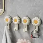 2PCS Wall Mounted Basin Storage Rack Traceless Rotating Clothes Hook Kitchen