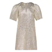 [GANNI] Metallic Cloque A-Shaped Mini Dress
