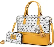 [MKF Collection] MKF Crossbody Tote Bag for Women, & Wristlet Wallet Purse Set – PU Leather Top-Handle Satchel Shoulder Handbag