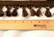 24 yards roll 2.5 inch tassel fringe trim dark pine green upholstery drapery
