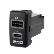 Narva 12V Illuminated USB-C Port for Toyota Prado 100 Landcruiser 79 100 Hilux