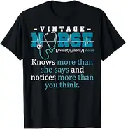 [X.Style] Vintage Nursing Definition Job for Nurses ds1715 T-Shirt (M) Black