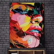 Hand Painted Francoise Nielly Face Oil Painting Wall Art Picture Portrait Palette Knife Canvas Acrylic Texture Colourful No Framed Home Art