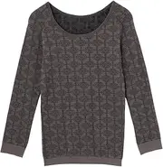 [Atsugi] 48765NS Women's Casual Wear Tights, Ornamental Pattern, 3/4 Sleeve Inner, U-Neck