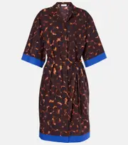 [Dries Van Noten] Dries Van Noten Printed cotton poplin shirt dress AU 10 multicoloured