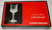 VTG (4) Cristal D'Arques Longchamp Crystal Wine Glasses Goblet Stemware 6 3/8"