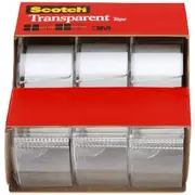 Scotch 600 Transparent Adhesive Tape Dispenser 3 Pack