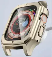 Electroplated Mod Brushed AP PC Glass Protector Case fr Apple Watch Ultra 2 49mm