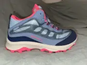 Merrell Moab Speed Mid Waterproof Hiking Boots- Pink/Blue -Kids Size 06 M