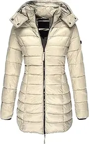 [JEShifangjiusu] 1/2 Piece Set Warm Hooded Down Jackets Winter Slim Fit Long Pike Hood Full Zip Heavy Duty Quilted Down Jacket For Women, khaki, S