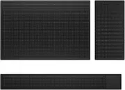 Spendeal Rubber Bar Mats, Non-Slip Service Spill Mat Table Restaurant Kitchen Countertop Glass Drying Mat, Anti-Skid Heat Resistant Barber Station Mat for Coffee Bar, Hair Salon (3 Size Combo)