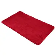 Bathroom Rug, 31" x 20" Polyester Non Slip Bath Mat for Bathroom, Wine Red