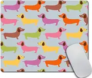 Amcove Colorful Dachshund Mousepad - Mat - Rectangle - Hound Dog - Rainbow Mouse pad Co Worker Office Present
