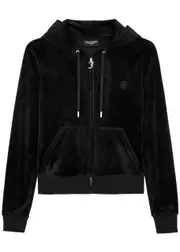 Juicy Couture Classic Robertson Hooded Velour Sweatshirt - Black - L (UK14 / L) L (UK14 / L)