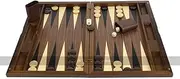 Dal Negro 19inch Wooden Backgammon Set - Luxury Backgammon Set with Decorative Walnut Case with Accessories - Large 19inch Backgammon Board