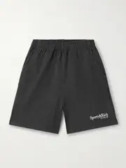 [Sporty & Rich] Sporty & Rich - Printed Cotton-jersey Shorts - Black - x small x small Black