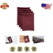 Red Garnet Linen Dinner Napkins (Set of 4) - 20x20 Inch, Handcrafted Elegance