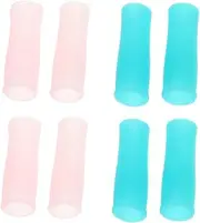 Happyyami Nail Cuticle Scissors Cover Set 8pcs Silicone Protective Sleeves Tweezer Cover Nipper Scissor Manicure Tool Non Slip Case for Home Salon