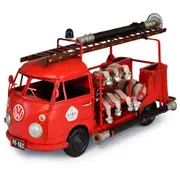 Boyle 34cm Volkswagen 1956 Red Type 1 Fire Truck Ornament Red Vintage Home Decor