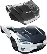 Hood Scoops for Cars， Carbon Fiber Front Engine Hood CMS Style Compatible for Tesla Model X Carbon Front Bonnet