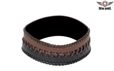 Brown & Black Synthetic Leather Motorcycle Biker Style & Fashion Necklace