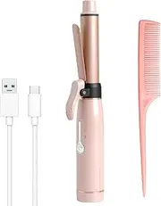 3/4 Inch 19mm Curling Iron, Portable Cordless Mini Curling Iron Ceramic Coating Hair Curler Curling Wand with 2 Temperature Settings for All Hair Types (25Mins Continuous Use Per Charge)