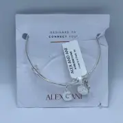 Alex & Ani Initial G Charm Bracelet Silver Finish Dangle Bangle New