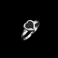 在飛比找momo購物網優惠-【xmono】925純銀黑瑪瑙愛心戒指