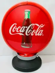 NEW Petrol Bowser Globe & Base Coca Cola Bottle Illuminated sign Vintage Retro
