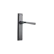 Tradco Menton Lever Door Handle on Long Backplate Matt Black