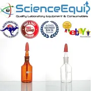 DROPPING BOTTLE AMBER/CLEAR PIPETTE with ground glass stopper & dropper 3 sizes