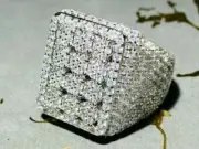 5.10Ct Round Cut Simulated Diamond White Gold Plated 925 Silver Men Stylish Ring
