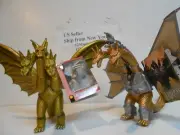 2005 KING GHIDORAH & 2018 MECHA KING GHIDORAH GODZILLA JAPAN BANDAI w/ TAG