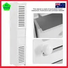 Bathroom Storage Cabinet Cupboard Storage Organizer Rack Shelf White 118cm