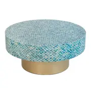 Sea Blue Pearl Round Coffee Table