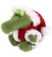 DolliBu Santa Alligator Stuffed Animal Soft Plush Toy with Santa Outfit, 6 Inch