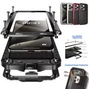 For iPhone 16 15 13 12 11 Pro Max Metal Case Shockproof Heavy Duty Tough Cover