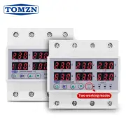 Din Rail 3P+N Adjustable over under Voltage Current Limit Protection Relay Prot