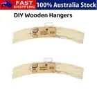 8/12x 38cm DIY Wooden Hangers Home Wardrobe Craft Coat Clothes Hook Hanger Wood