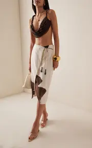 [Andres Otalora] Flashed Wrapped Linen Midi Skirt