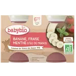Babybio Fruit Jars - 6 months and more - Banana, Strawberry, Mint - ORGANIC 2x130 g