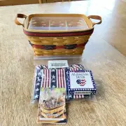 Longaberger All American Sparkler Basket Combo With Silverware Holder Retired