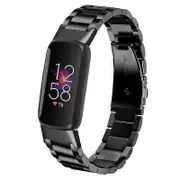 Three Beads Stainless Steel Smart Watch Band Replacement Metal Strap for Fitbit Luxe