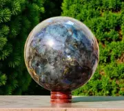 HUGE 225MM Flashy Labradorite Sphere Ball Metaphysical Aura Healing Reiki Stone