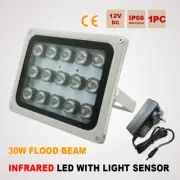 30W Infrared LED IR Light Sensor Camera Security CCTV Work Down Lamp12V Power